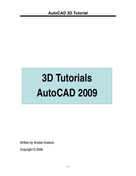 kristen kurland 3d training manual autocad PDF