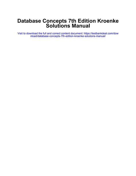 kroenke database concepts instructors manual Ebook PDF