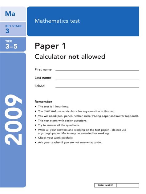 ks3 maths sats papers Reader