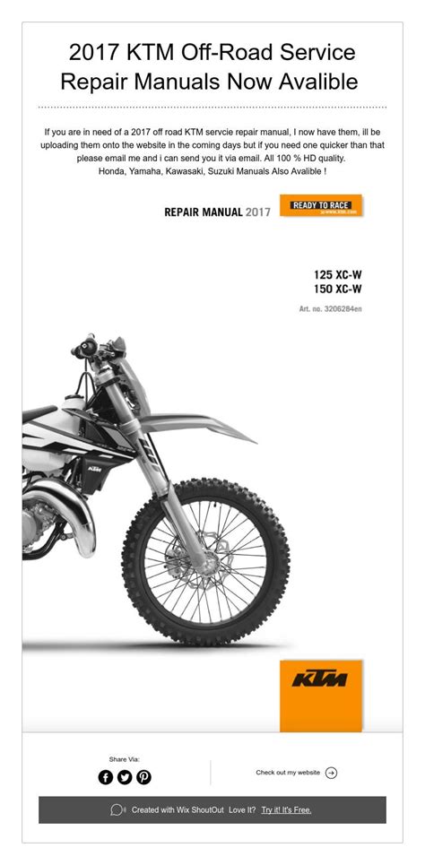 ktm repair manual online Kindle Editon