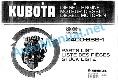 kubota diesel engine parts manual zb 400 PDF