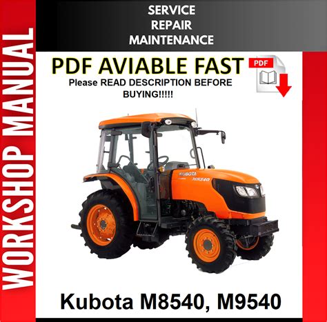kubota m8540 m9540 tractor workshop service manual Reader