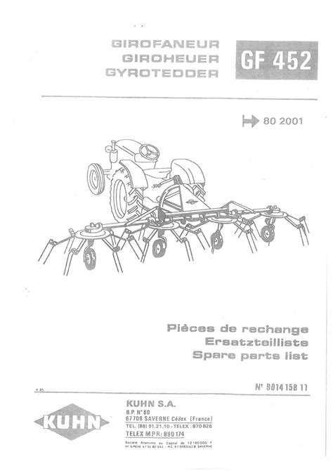 kuhn tedder manual gf 452t pdf PDF