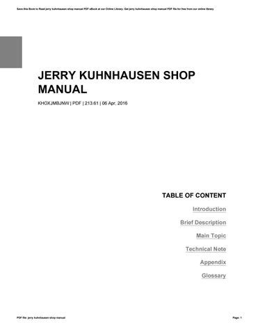 kuhnhausen shop manuals Reader