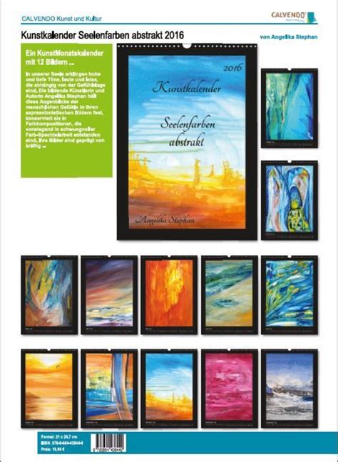 kunstkalender seelenfarben abstrakt wandkalender kunstmonatskalender Kindle Editon