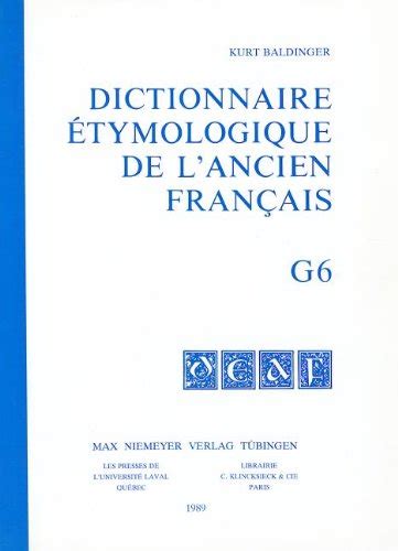 kurt baldinger dictionnaire etymologique buchstabe PDF