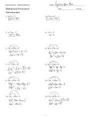 kuta software multiplying polynomials answers Reader