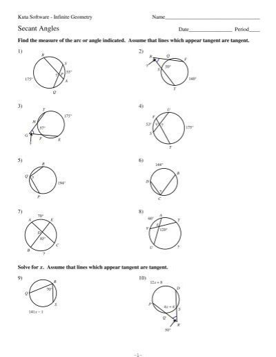 kuta software secant angles answers Doc