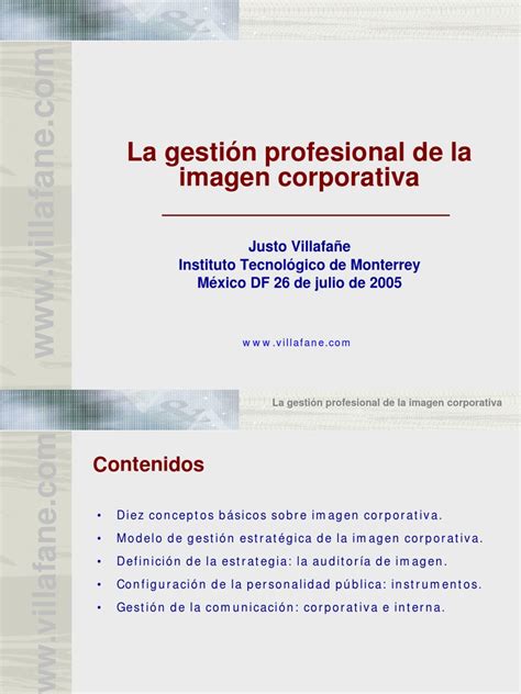 la gestion profesional de la imagen justo villafane pdf Doc