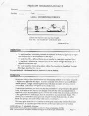 lab 4 physics answers combining forces Reader