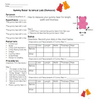 lab report gummy bear experiment osmosis Ebook Kindle Editon