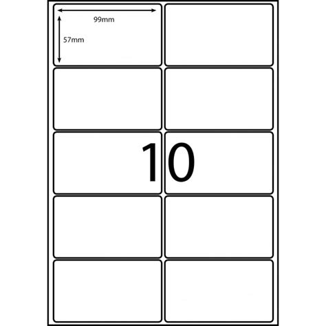 Labels 10 Per Page Template
