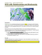 laboratory activity 1 relationships and biodiversity answers PDF