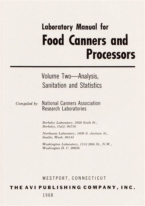 laboratory manual for food canners and processors PDF