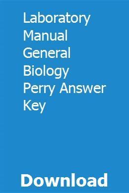 laboratory manual general biology perry answer key PDF