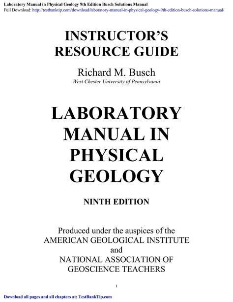 laboratory manual in physical geology answer key 9th edition Reader