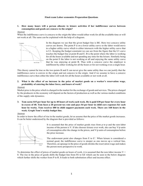 labour economics exam questions and answers PDF