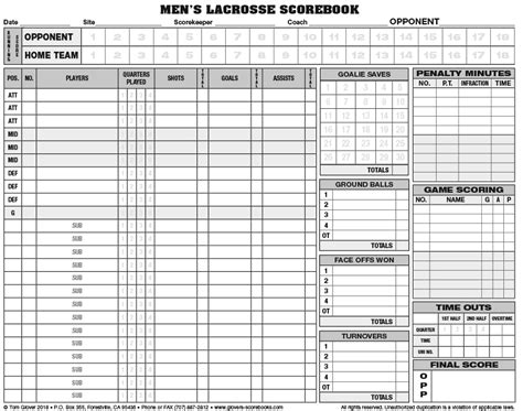 lacrosse-scoresheet-template Ebook Kindle Editon