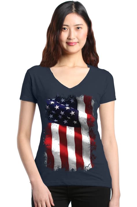 ladies american flag t shirt