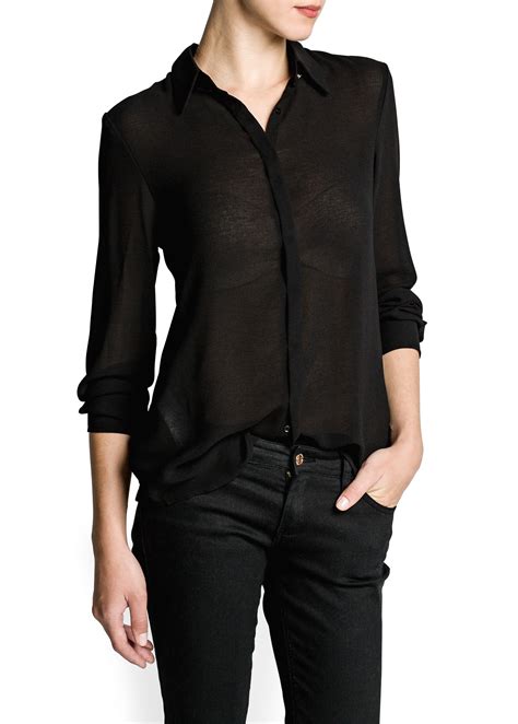 ladies black shirt long sleeve