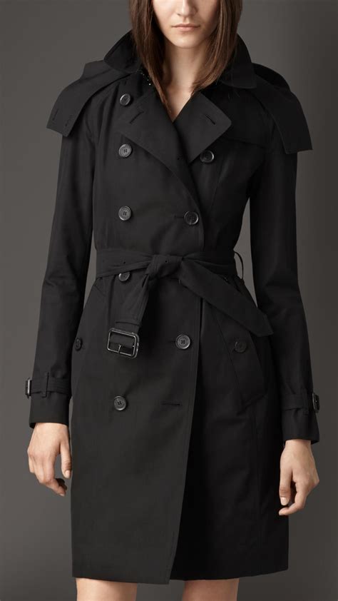 ladies hooded trench coat