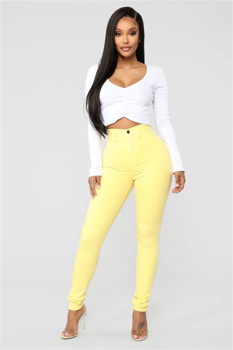 ladies yellow slacks