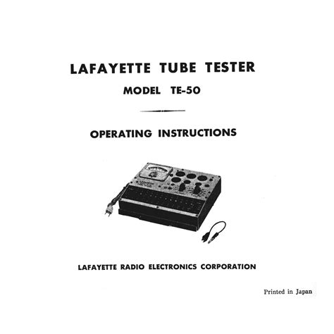 lafayette te 50 tube tester user guide Kindle Editon