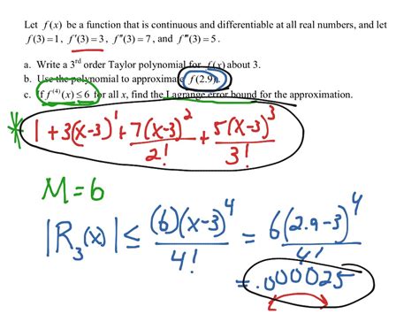 lagrange error bound worksheet