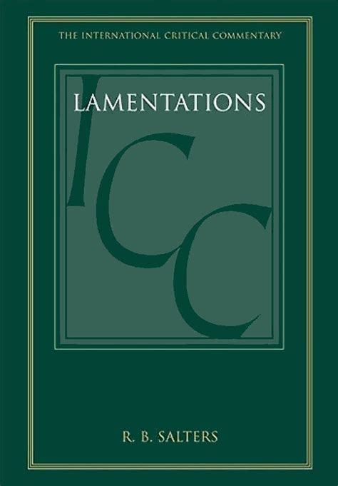 lamentations a critical and exegetical commentary Kindle Editon