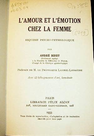 lamour et lmotion chez la femme esquisse psychophysiologique Reader