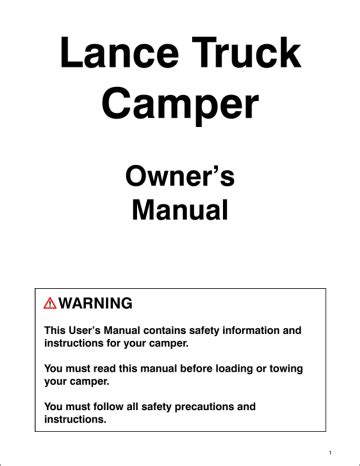 lance 1121 service manual Reader