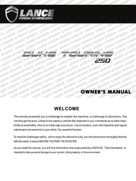 lance duke touring 250 user guide Doc