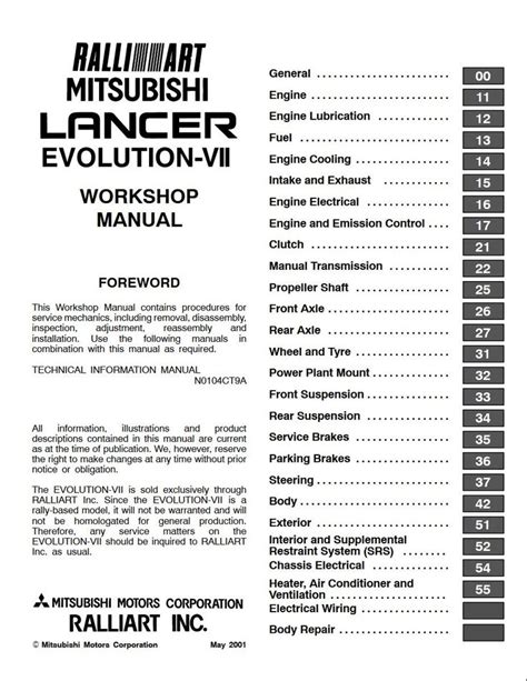 lancer 2001 maintenance manual Kindle Editon