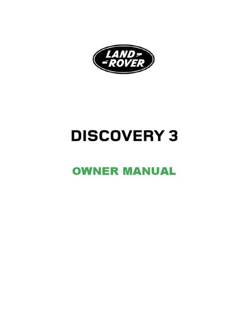 land rover owners manual pdf PDF