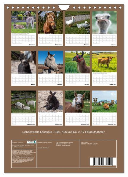 landtiere wandkalender 2016 quer monatskalender Kindle Editon
