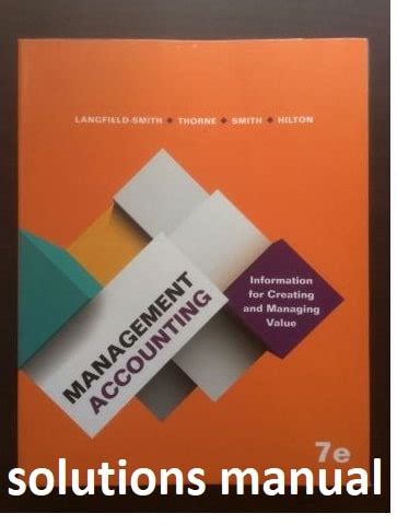langfield management accounting solution manual Kindle Editon