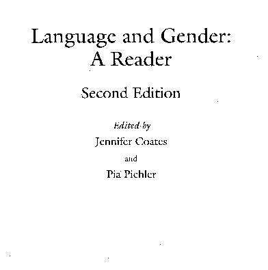 language and gender a reader 2nd edition PDF