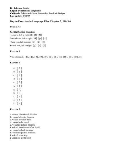 language files exercises answers PDF