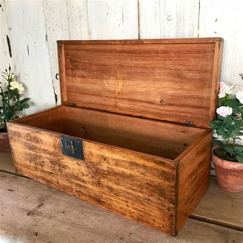 large wooden box with lid used