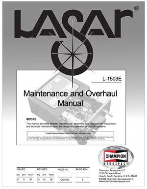 lasar magneto maintenance overhaul manual l1503 Kindle Editon