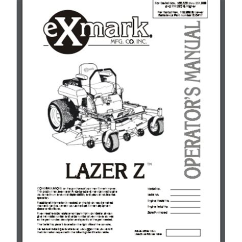 laser z exmark owners manual PDF