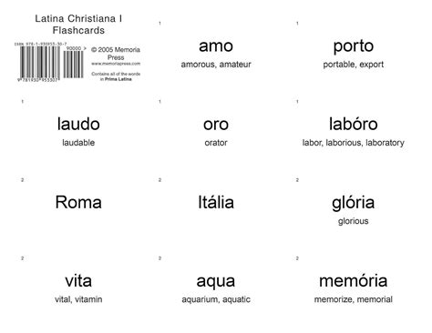 latina christiana i flashcards latin edition Doc