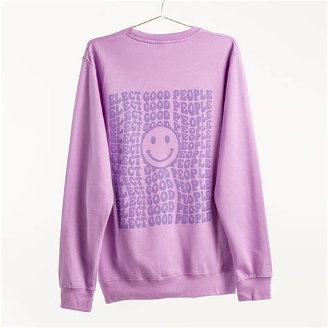 lavender crewneck sweatshirt