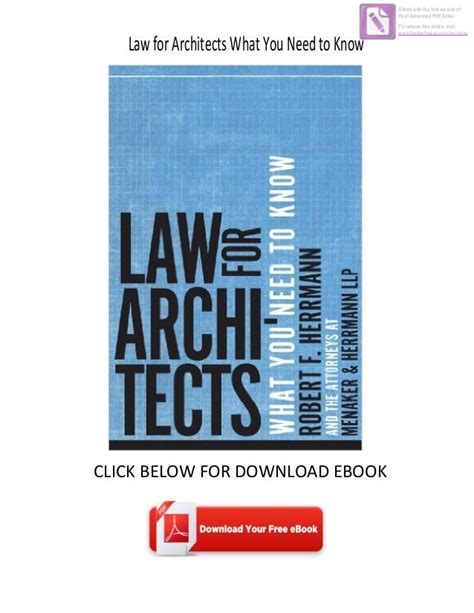 law for architects what you need to know Epub