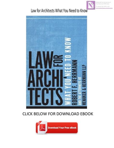 law for architects what you need to know PDF