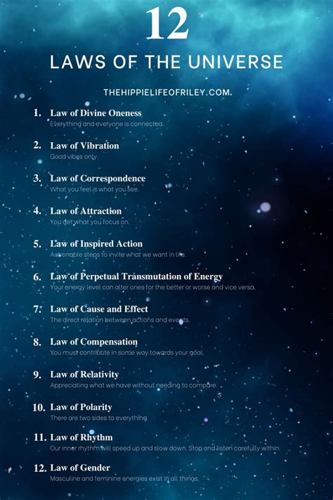 laws of the universe