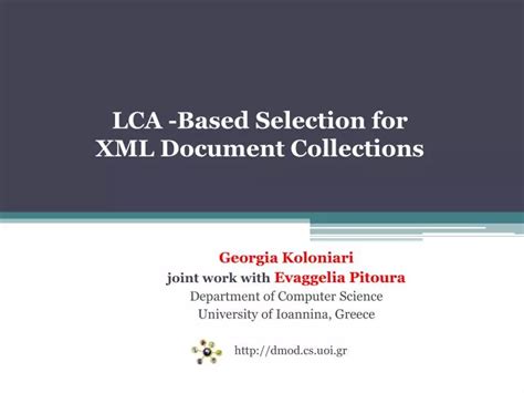 lca based selection for xml document collections Kindle Editon