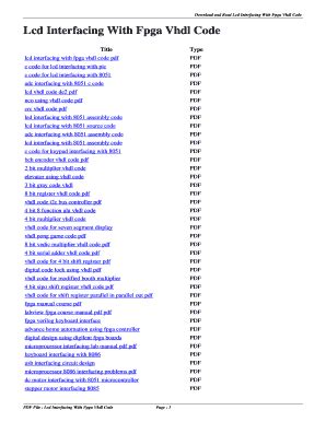 lcd interfacing with fpga vhdl code pdf PDF
