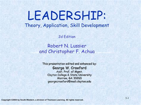 leadership theory application and skill development 4th edition PDF