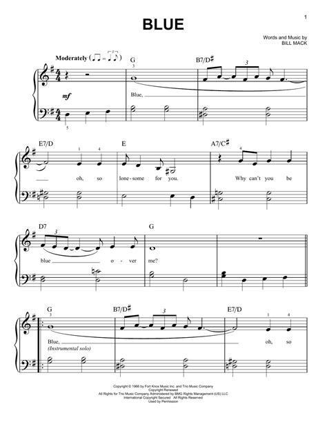 leann rimes blue piano or vocal or chords PDF